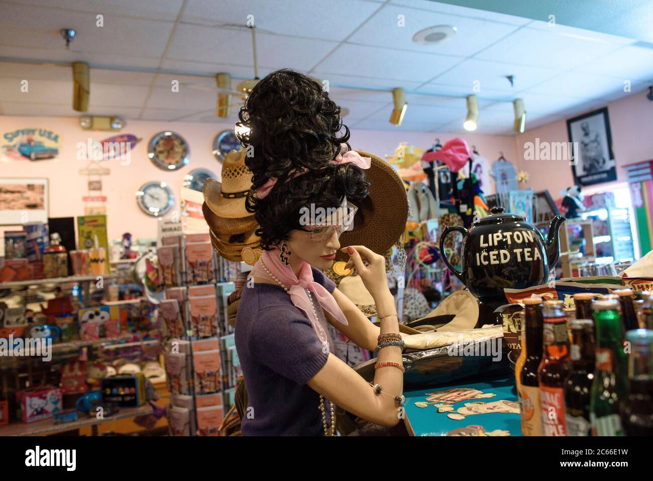 Boutique de souvenirs sur la route 66 en Californie, États-Unis Banque D'Images