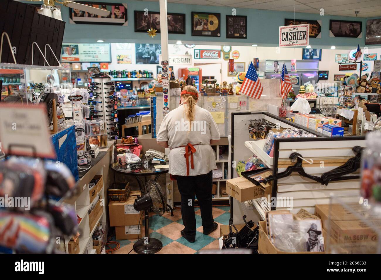 Boutique de souvenirs sur la route 66 en Californie, États-Unis Banque D'Images