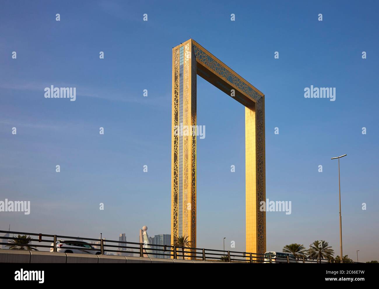 Dubai Frame, nouvelle attraction avec plate-forme d'observation à Zabeel Park, ouvert en janvier 2018, Dubaï, Émirats arabes Unis Banque D'Images
