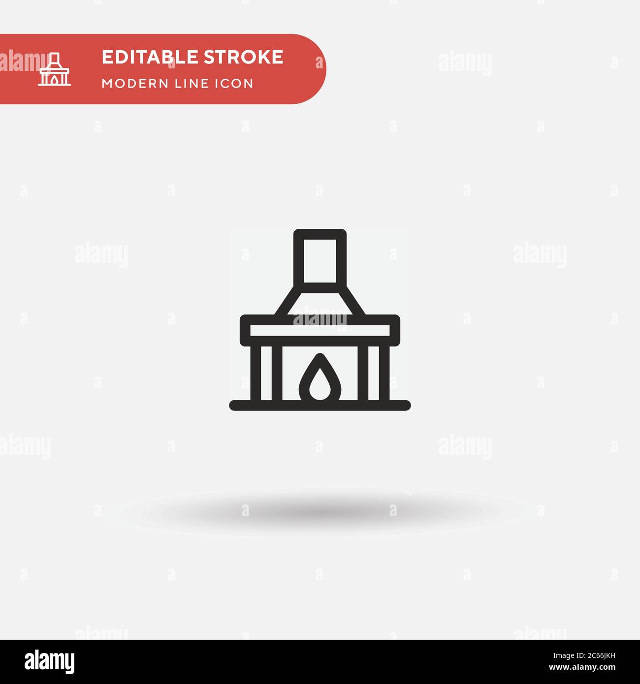Icône de vecteur simple de cheminée. Modèle de conception de symbole d'illustration pour l'élément d'interface utilisateur Web mobile. Pictogramme moderne de couleur parfaite sur contour modifiable. Icônes de cheminée pour votre projet d'affaires Illustration de Vecteur