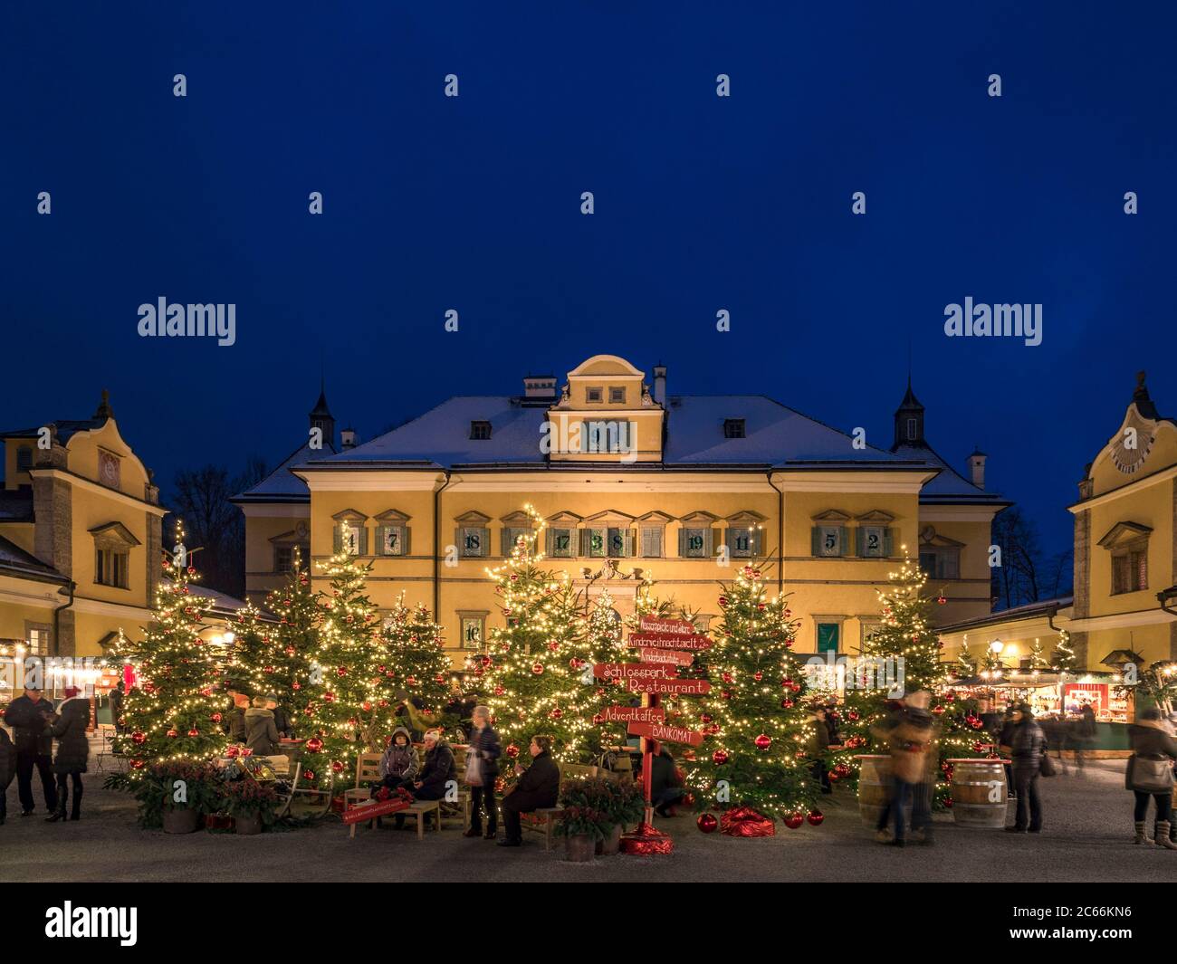 Palais Hellbrunn de Christkinglmarkt, magie de l'Avent de Hellbrunn, Salzbourg, Autriche, Europe Banque D'Images