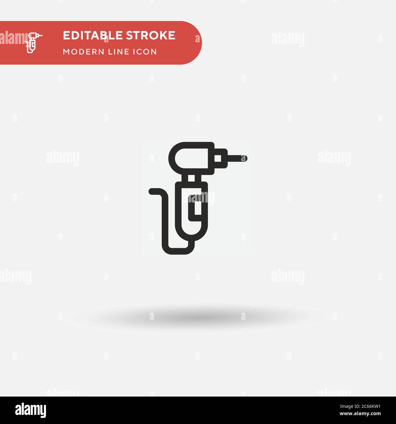 Icône de vecteur simple de perçage dentaire. Modèle de conception de symbole d'illustration pour l'élément d'interface utilisateur Web mobile. Pictogramme moderne de couleur parfaite sur contour modifiable. Icônes de forage dentaire pour votre projet d'entreprise Illustration de Vecteur