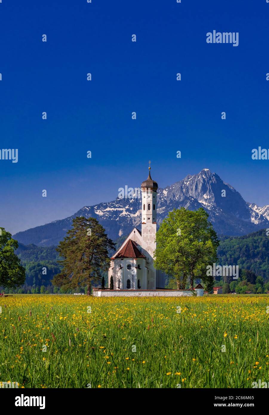 Église de pèlerinage Saint-Coloman près de Füssen, Ostallgäu, Allgäu, Bavière, Allemagne, Europe Banque D'Images
