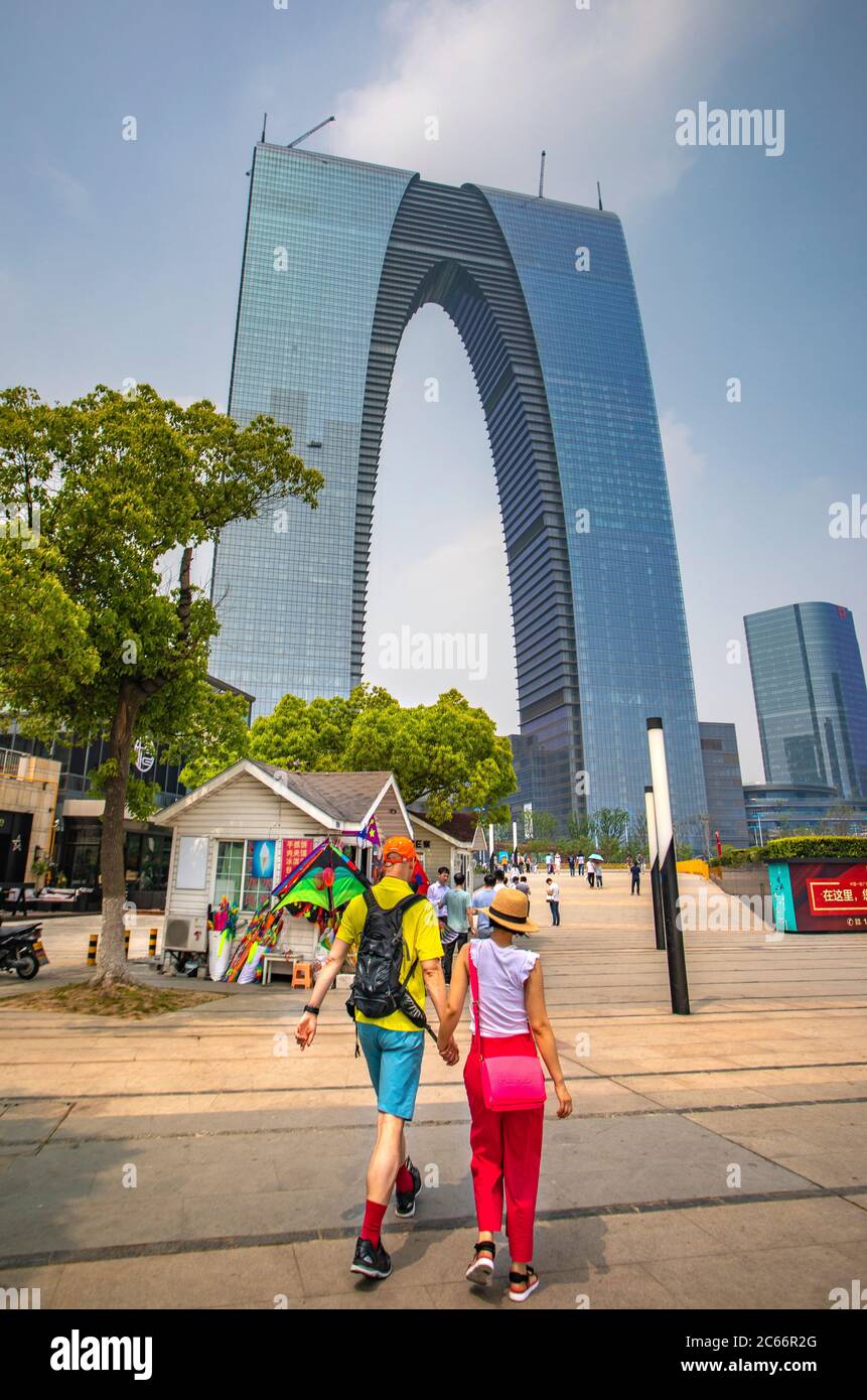 Chine, ville de Suzhou, Bâtiment de la porte de l'Orient Banque D'Images