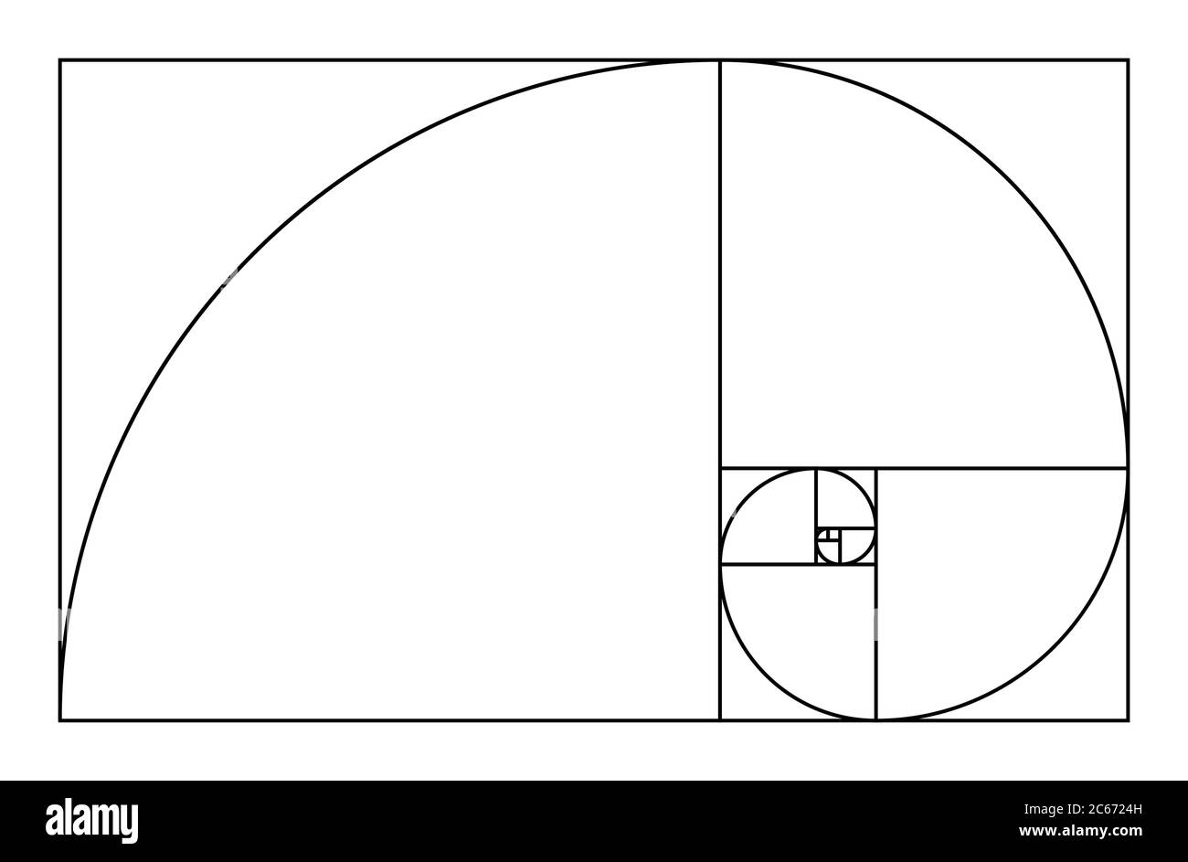 Golden ratio concept géométrique. Spirale de Fibonacci. Vector illustration Illustration de Vecteur
