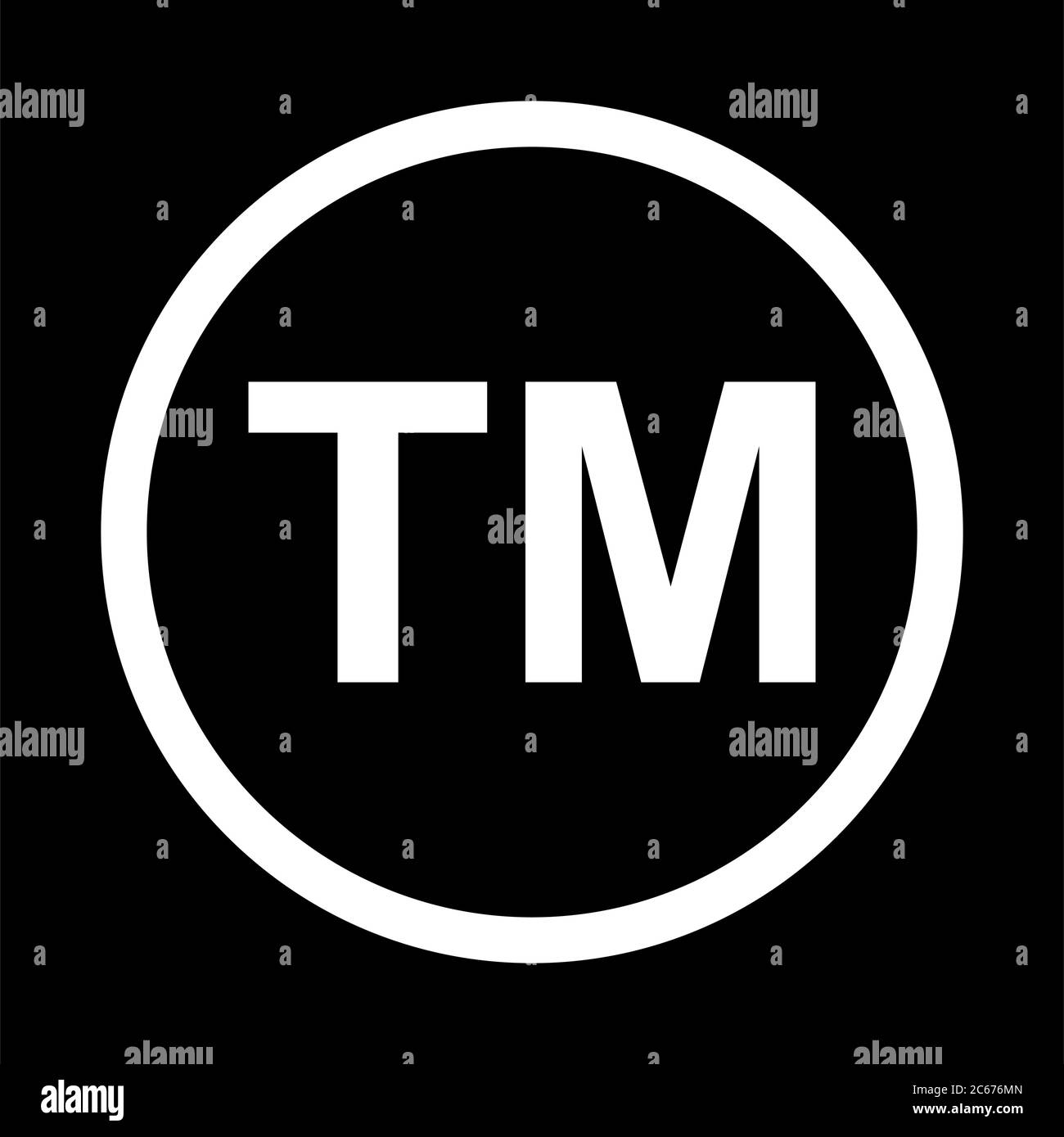 Symbole d'icône de marque. TM marque vecteur loi noire . Illustration de Vecteur