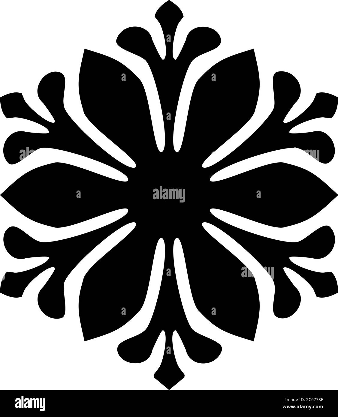 Icône flocon. Thème de Noël et d'hiver. Télévision simple illustration noir sur fond blanc. Illustration de Vecteur