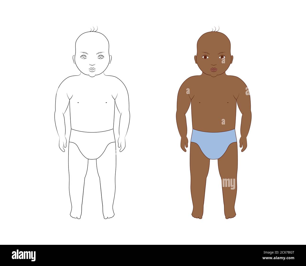 Livre De Coloriage Avec Bebe Afro Americain Illustration Vectorielle Dessin De Contour Enfants Image Vectorielle Stock Alamy