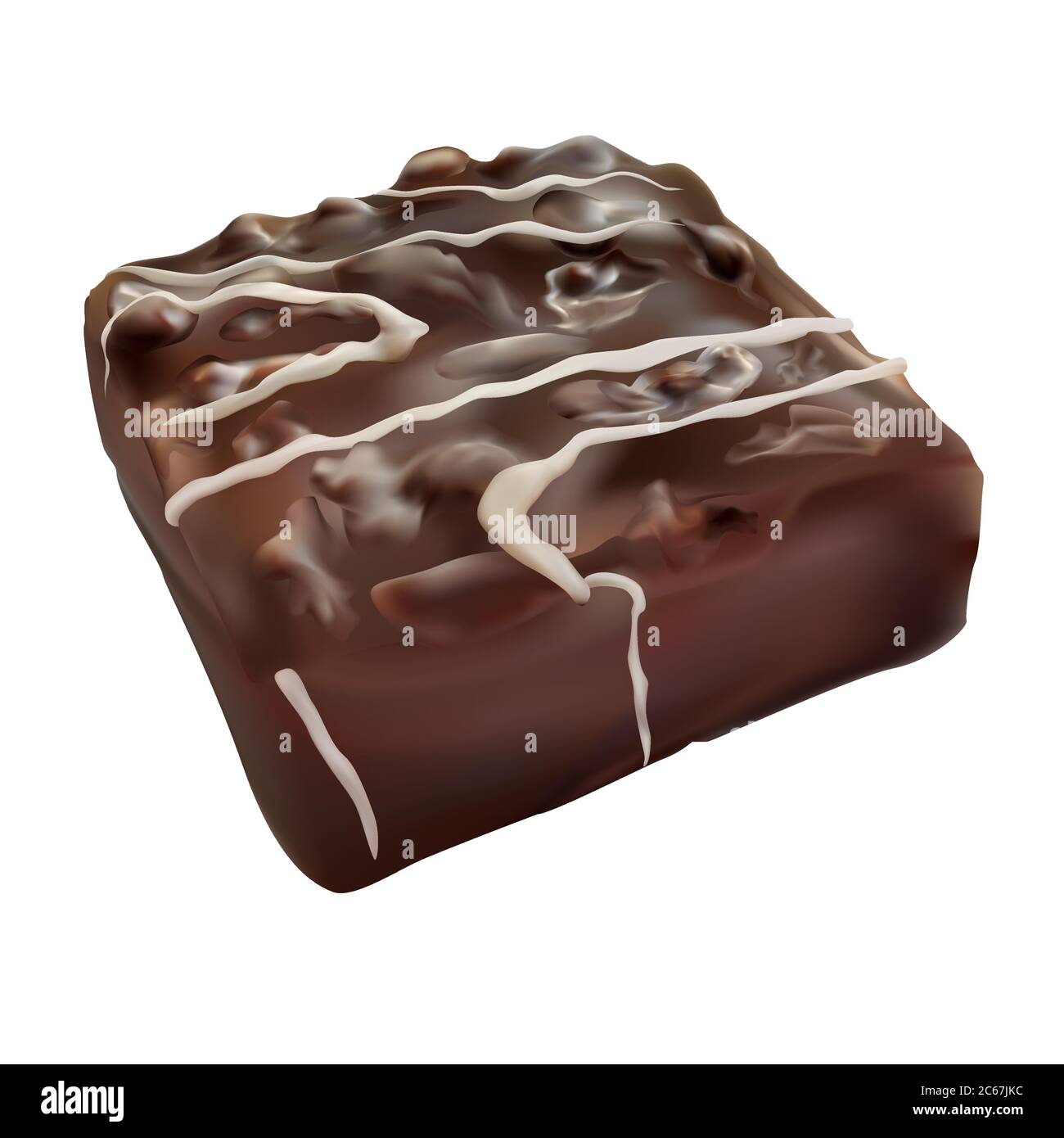 Gateau Au Chocolat Glace Realiste Isole Sur Fond Blanc Illustration Vectorielle De Bonbons Au Chocolat Avec Noix Image Vectorielle Stock Alamy