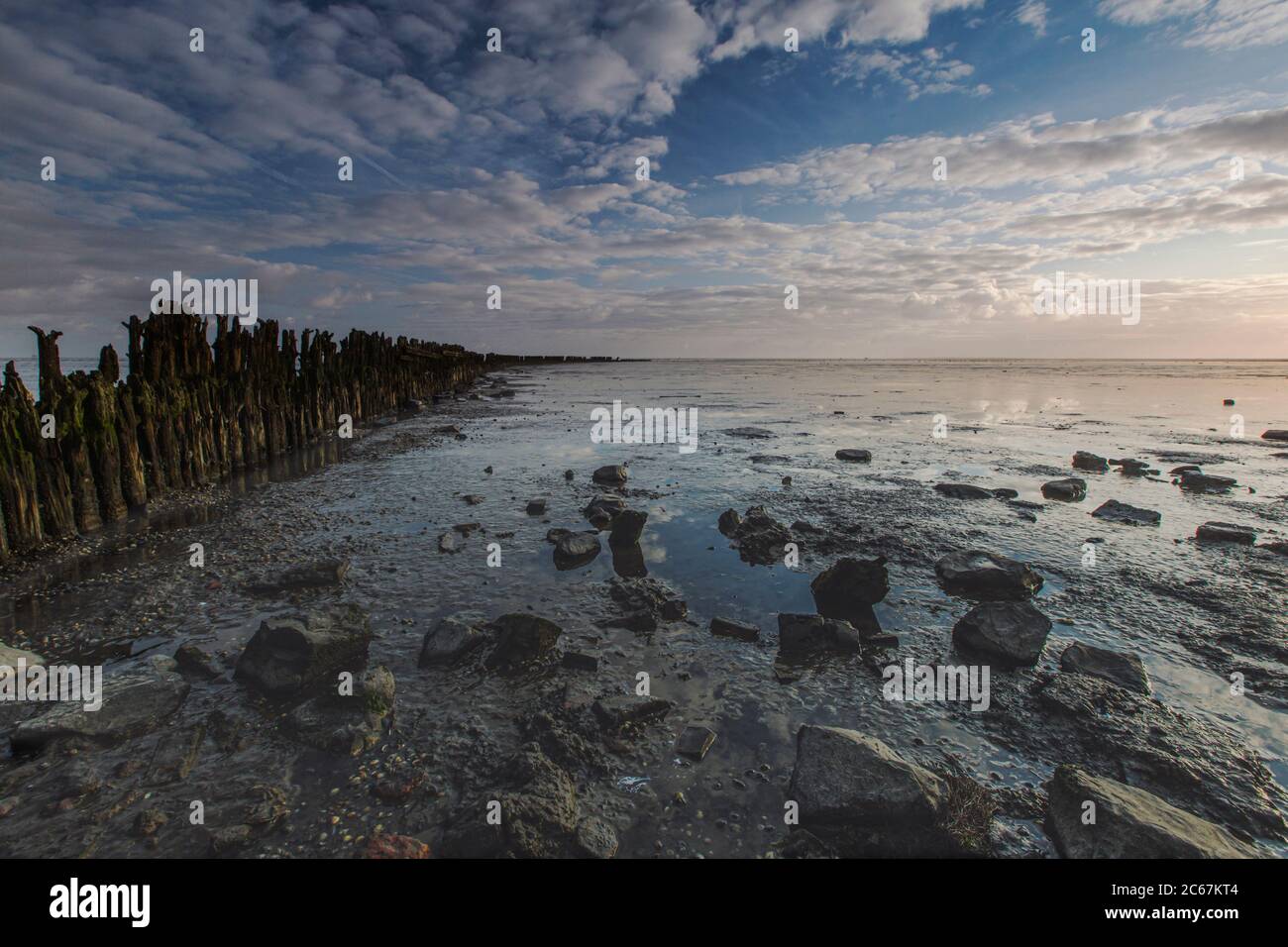 Marée basse à la mer de Wadden Banque D'Images