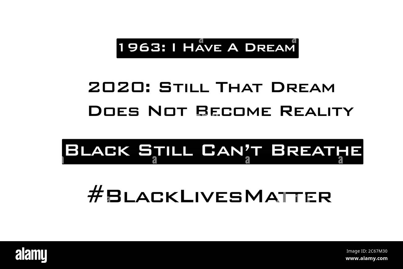 Humanité mouvement contre le racisme bannière fond avec citation. Isolé. Black Lives Matter mouvement Illustration avec Typographie.slogan.motivation. Banque D'Images
