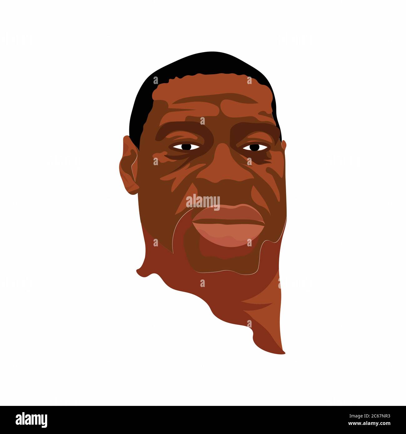 Portrait de George Floyd, victime d'un meurtre à Minneapolis par la police blanche dans un acte raciste aux États-Unis. Logo, bannière, noir Lives Matter Modern Illustration de Vecteur