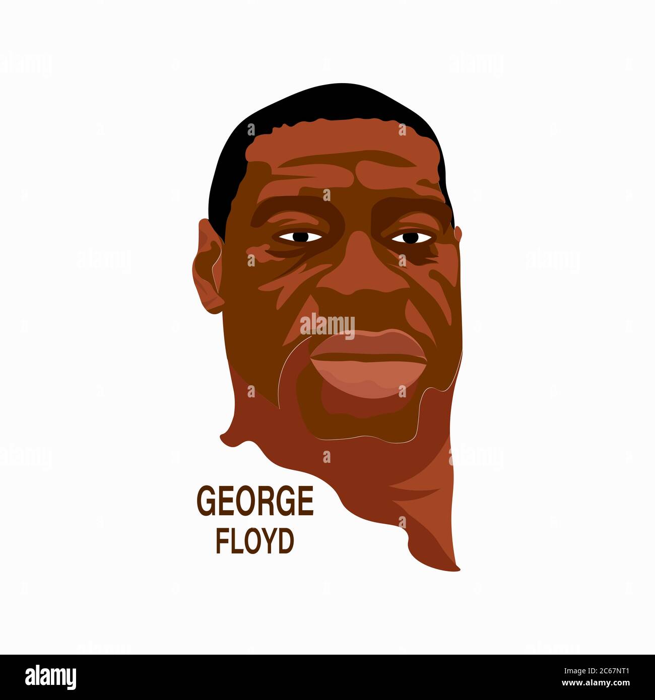 Portrait de George Floyd, victime d'un meurtre à Minneapolis par la police blanche dans un acte raciste aux États-Unis. Logo, bannière, noir Lives Matter Modern Illustration de Vecteur