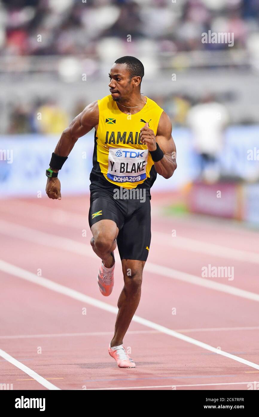 Yohan Blake (Jamaïque). 100 mètres hommes, demi-fin. Championnats du monde d'athlétisme de l'IAAF, Doha 2019 Banque D'Images