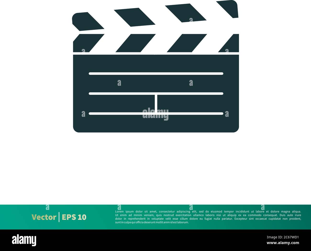 Carte de Clapper vidéo modèle de logo vectoriel conception d'illustrations. EPS vectoriel modifiable 10. Illustration de Vecteur