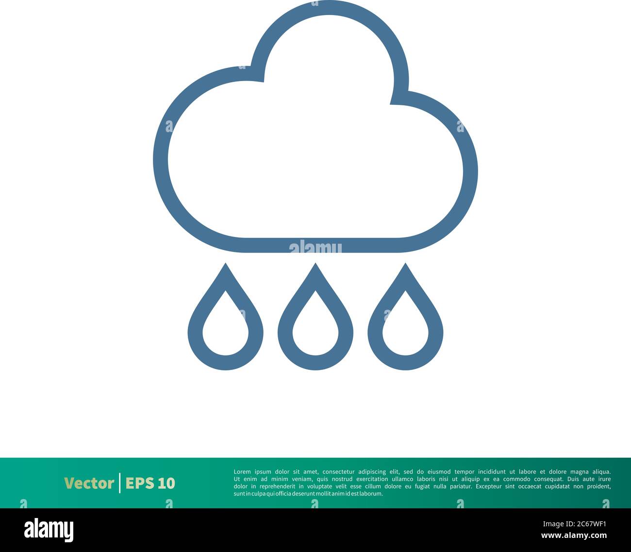 Design de l'illustration du modèle de logo vectoriel d'icône de pluie. EPS vectoriel modifiable 10. Illustration de Vecteur