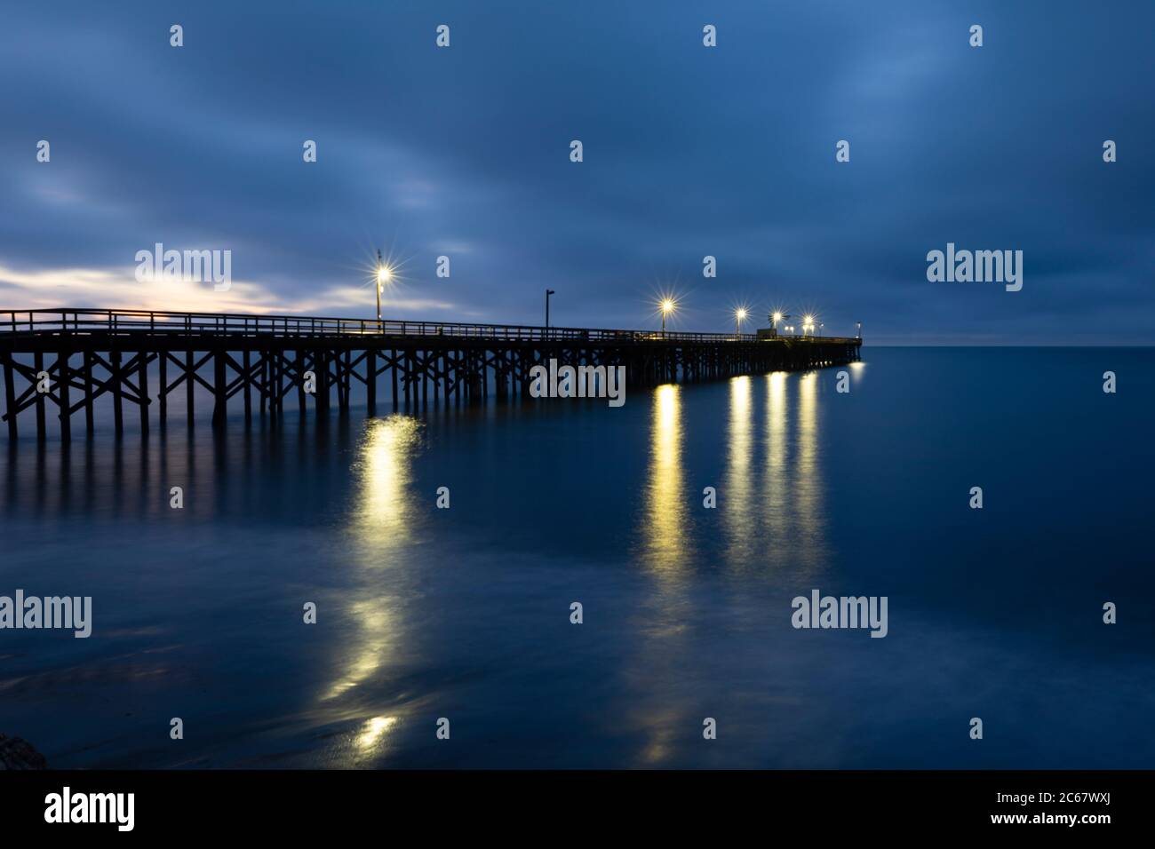 Jetée de Goleta Beach, Californie, États-Unis Banque D'Images