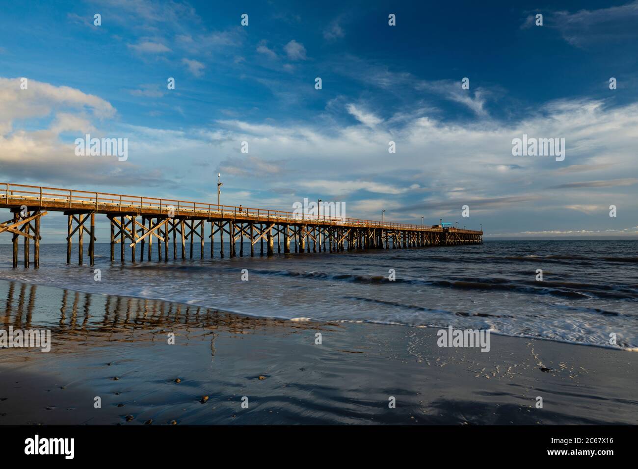 Jetée de Goleta Beach, Californie, États-Unis Banque D'Images