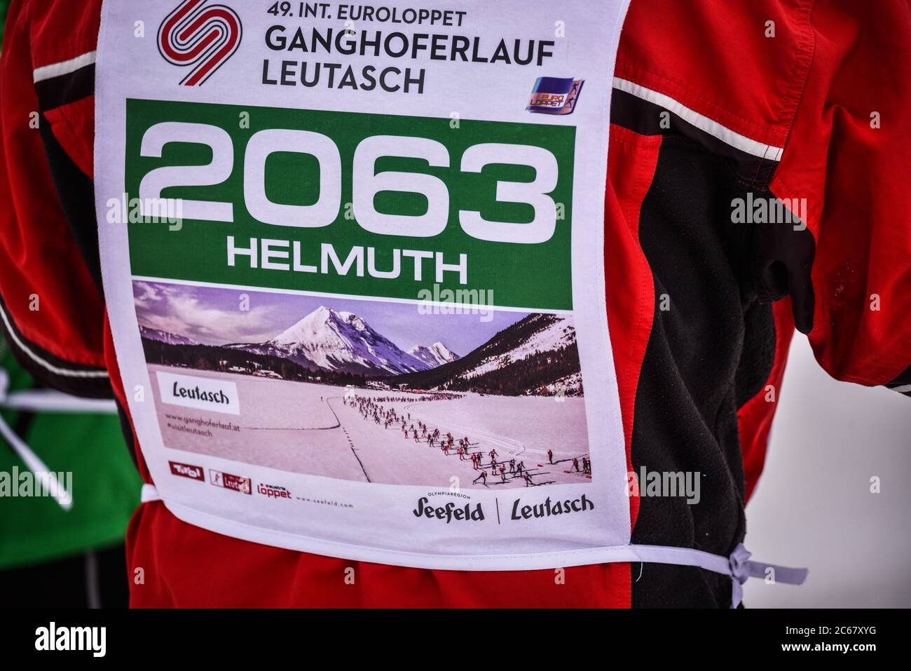 Coureurs à la course de ski de fond Euroloppet de Ganghoferlauf, Leutasch, Autriche. Banque D'Images