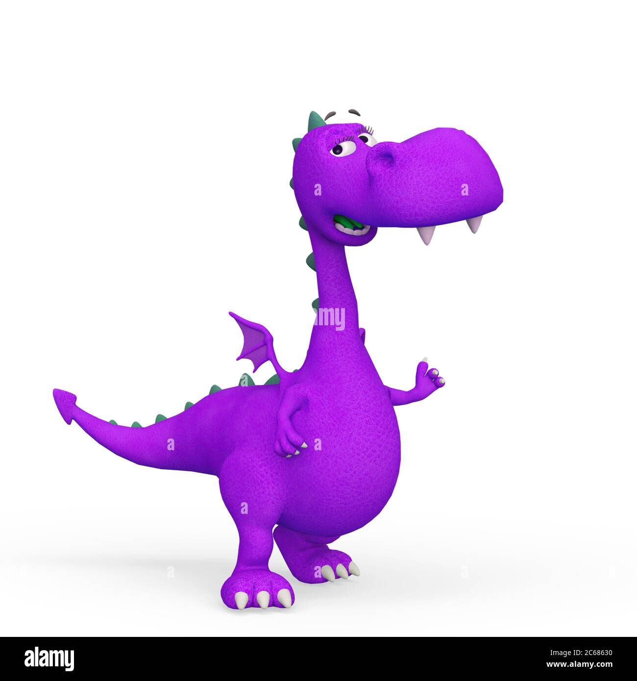 Le Dessin Anime Du Dragon De Bebe Parle Dans Un Fond Blanc Illustration 3d Photo Stock Alamy