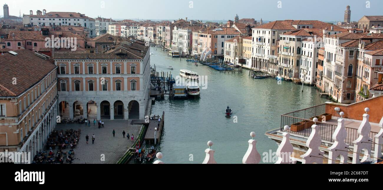 Vue sur le grand canal, Venise, Vénétie, Italie Banque D'Images