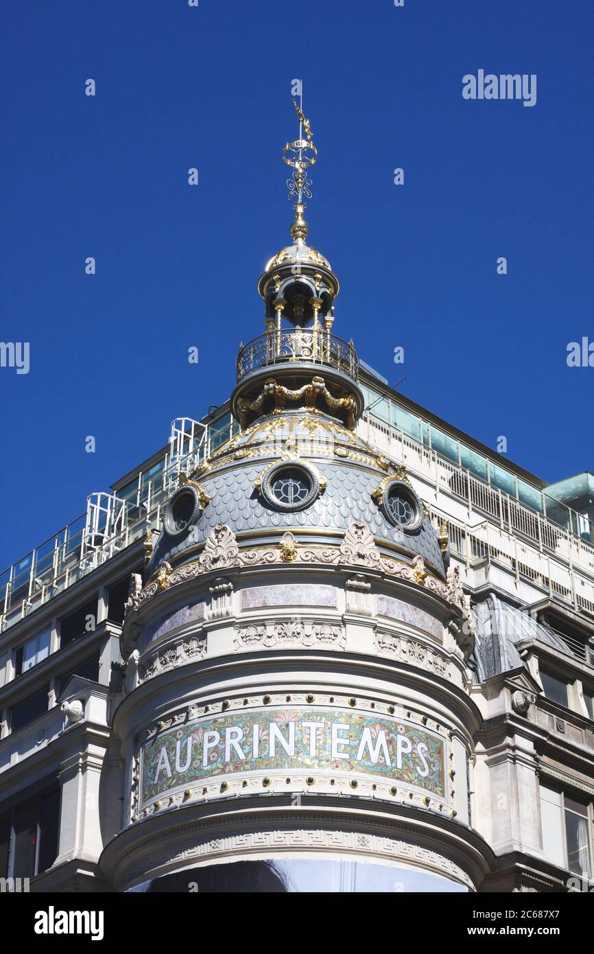Architecture du grand magasin au Printemps, Paris, France Banque D'Images