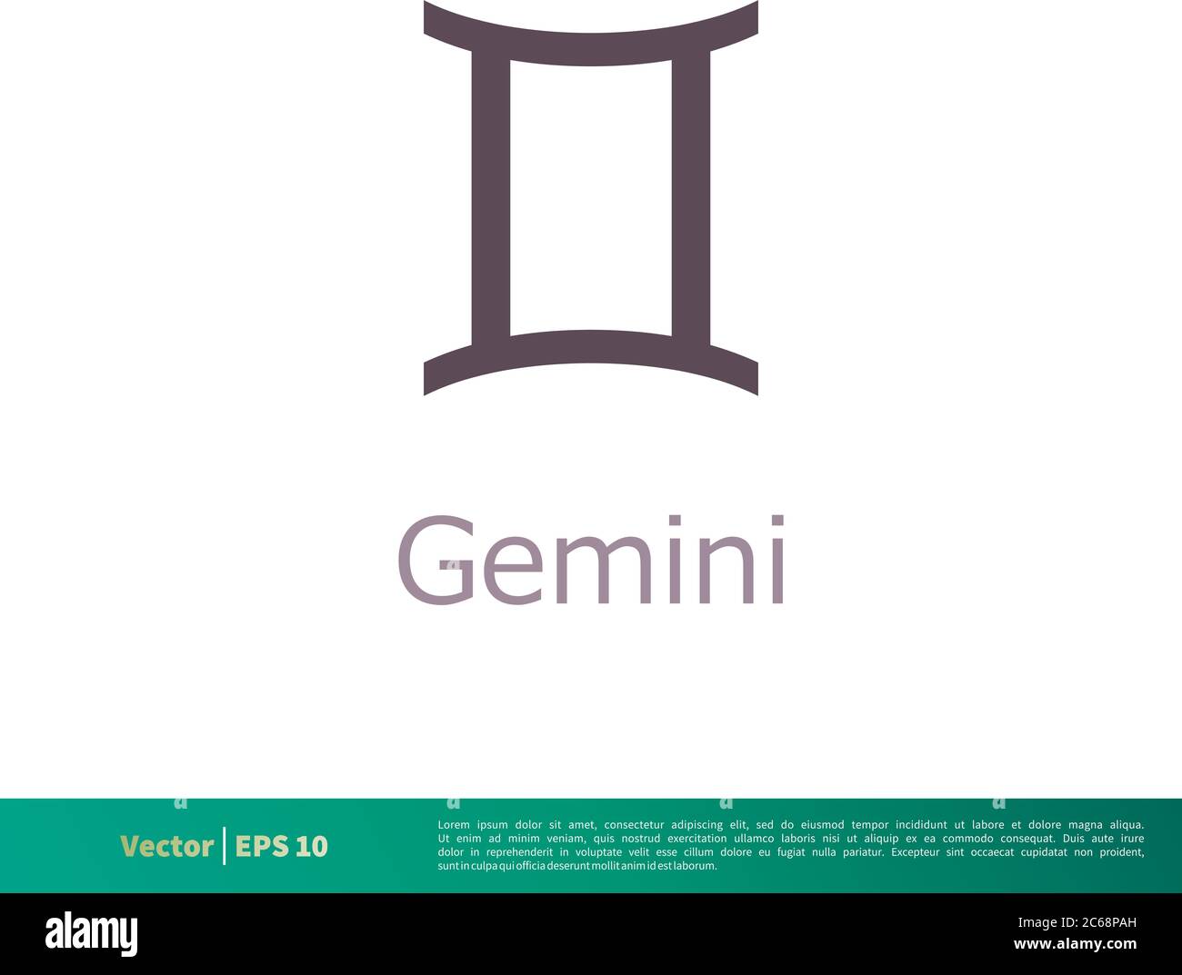 Gemini - Zodiac Sign Icon Vector logo Template Illustration Design. EPS vectoriel modifiable 10. Illustration de Vecteur