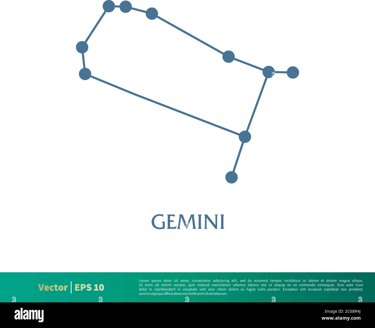 Gemini - Constellation Star icône Vector logo Template Illustration Design. EPS vectoriel modifiable 10. Illustration de Vecteur
