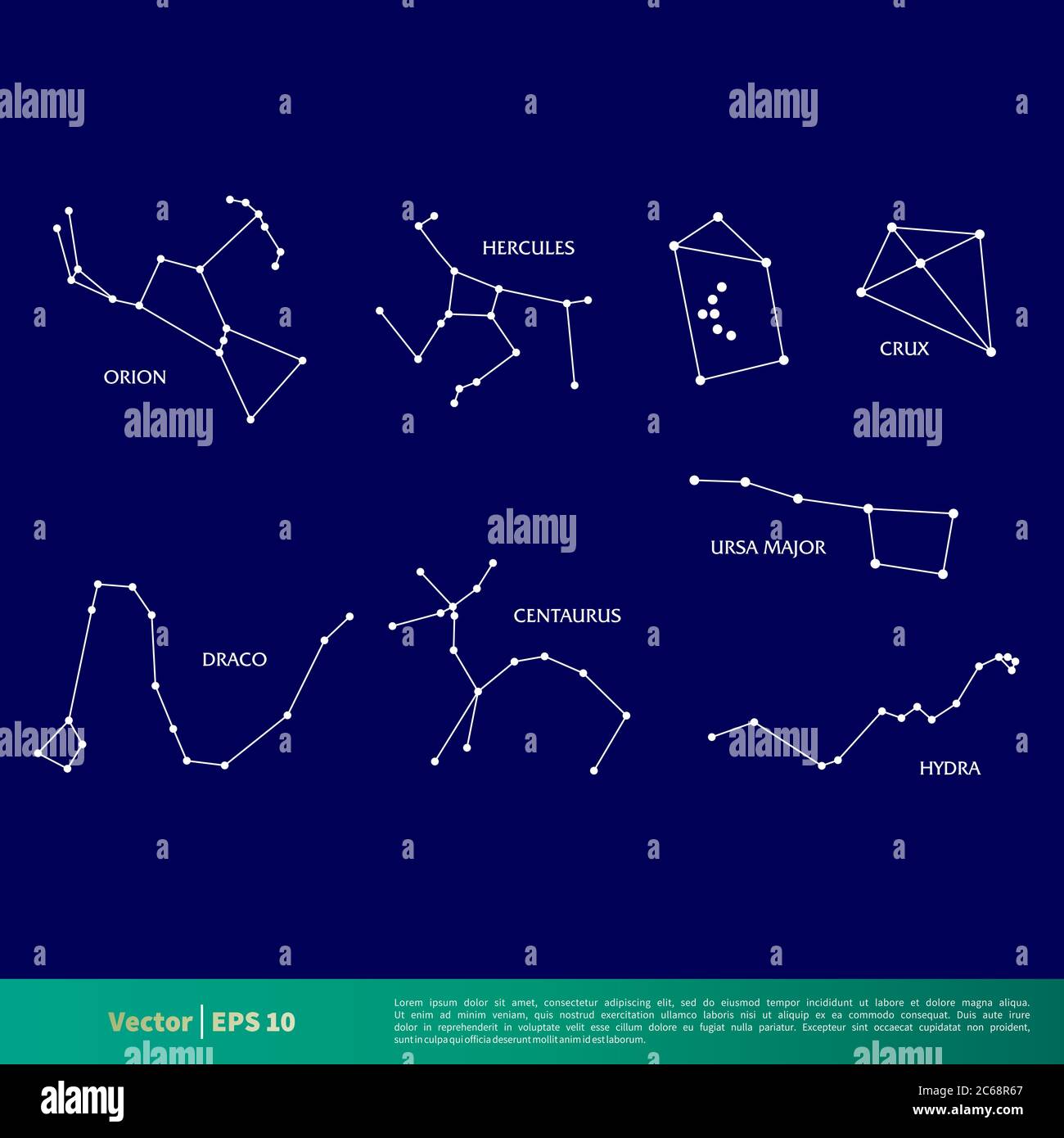 Définir le modèle de logo vectoriel d'icône en forme d'étoile Constellation Design Illustration. EPS vectoriel modifiable 10. Illustration de Vecteur