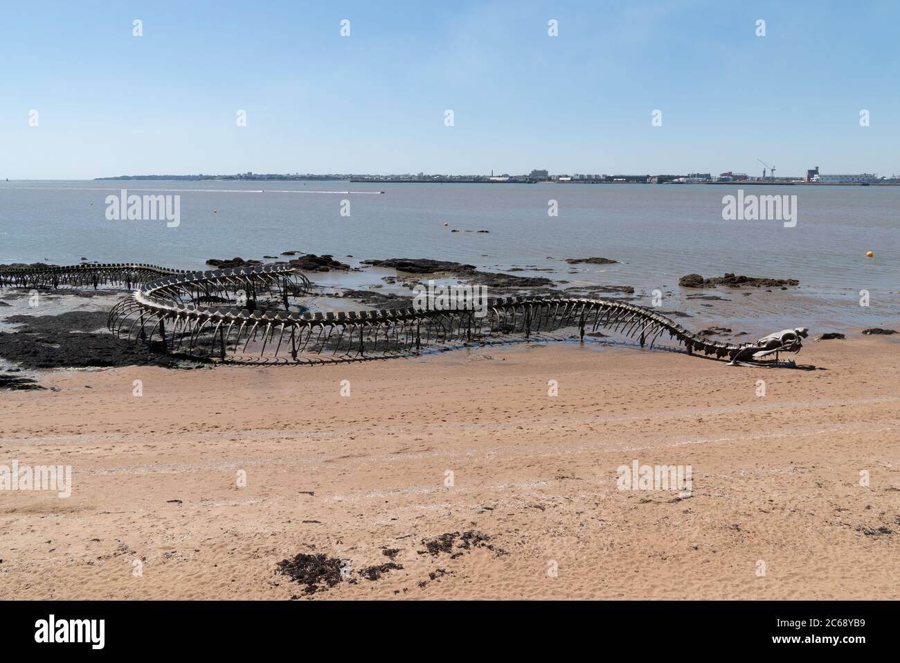 Saint-Brévin , Aquitaine / France - 04 26 2020 : serpent d'océan géant à Saint-Brevin les Pins art attraction sur la côte atlantique française Banque D'Images