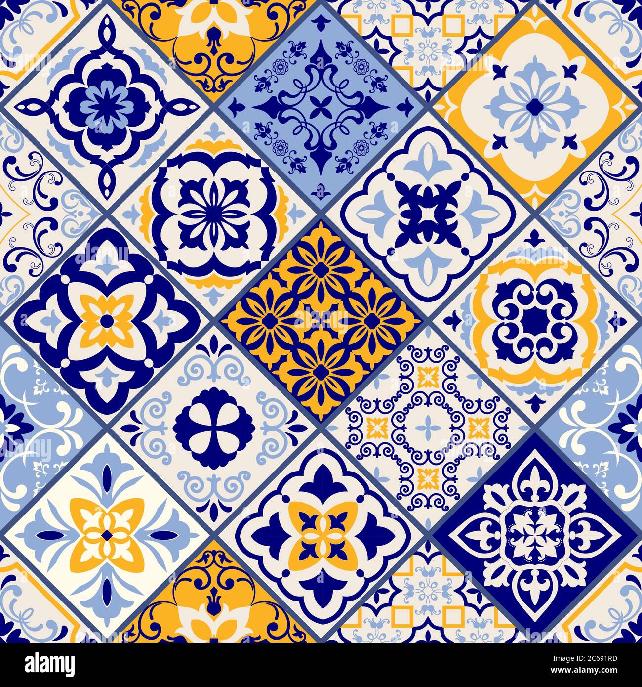 Patchwork coloré sans couture dans le style turc. Mosaïque azulejos. Décor  portugais et espagnol. Motif Islam, arabe, Indien, pouf Image Vectorielle  Stock - Alamy
