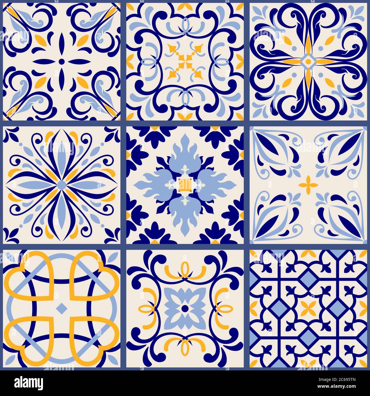 Carreaux de céramique sans couture avec patchwork coloré. Motif multicolore vintage de style turc. Le motif sans fin peut être utilisé pour les carreaux de céramique, la page Web Illustration de Vecteur
