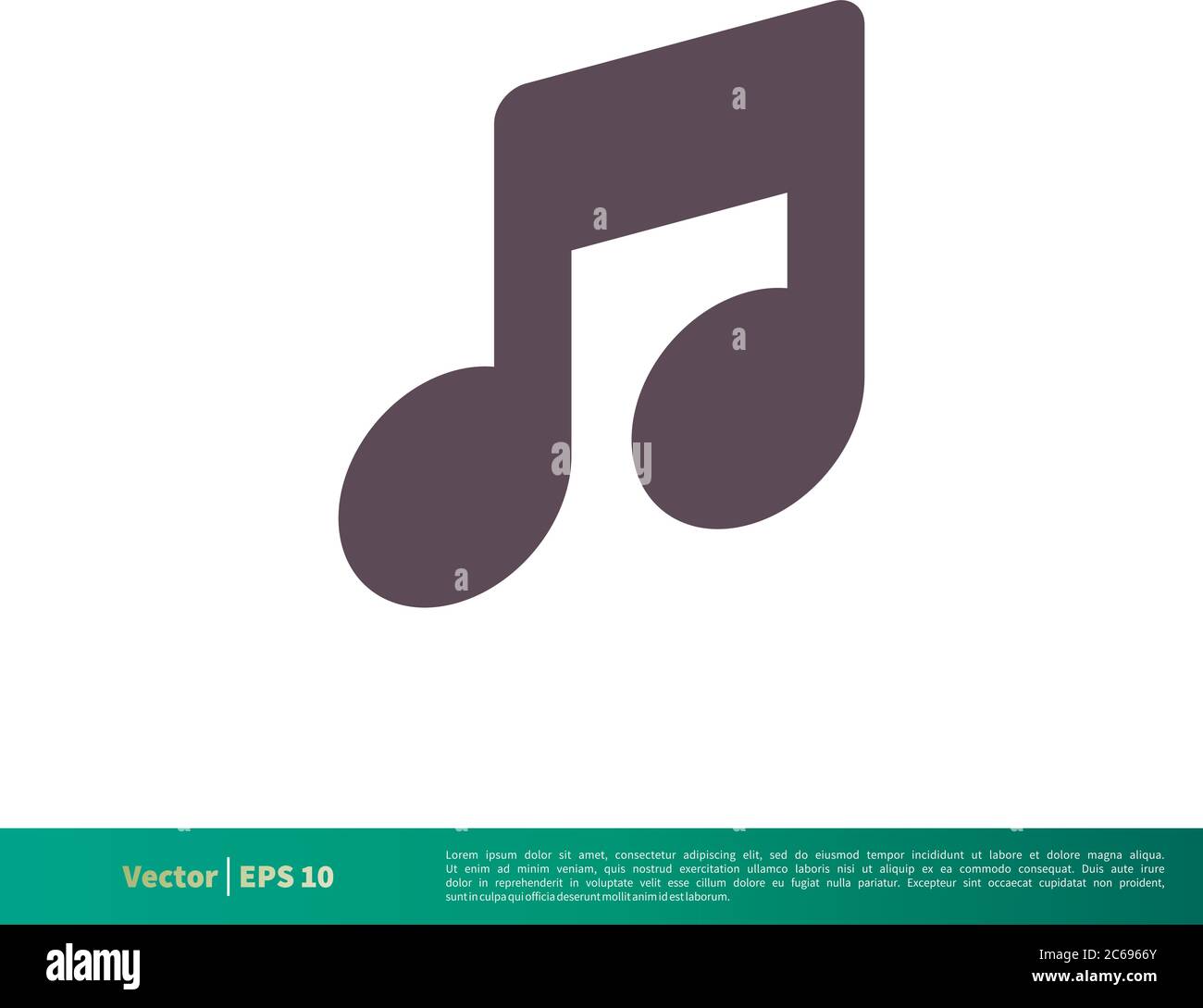 Icône de note de musique modèle de logo vectoriel conception d'illustration. EPS vectoriel modifiable 10. Illustration de Vecteur