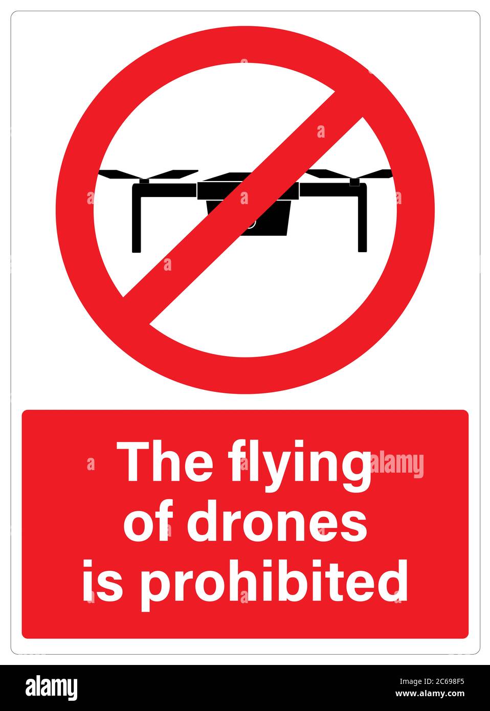 Signe indiquant que le vol de drones est interdit Banque D'Images Signe indiquant que le vol de drones est interdit Banque D'Images