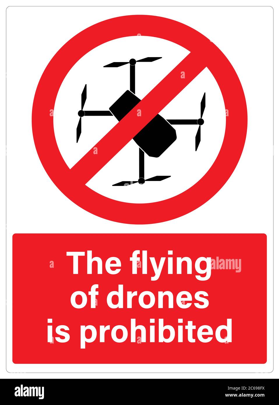 Signe indiquant que le vol de drones est interdit Banque D'Images Signe indiquant que le vol de drones est interdit Banque D'Images