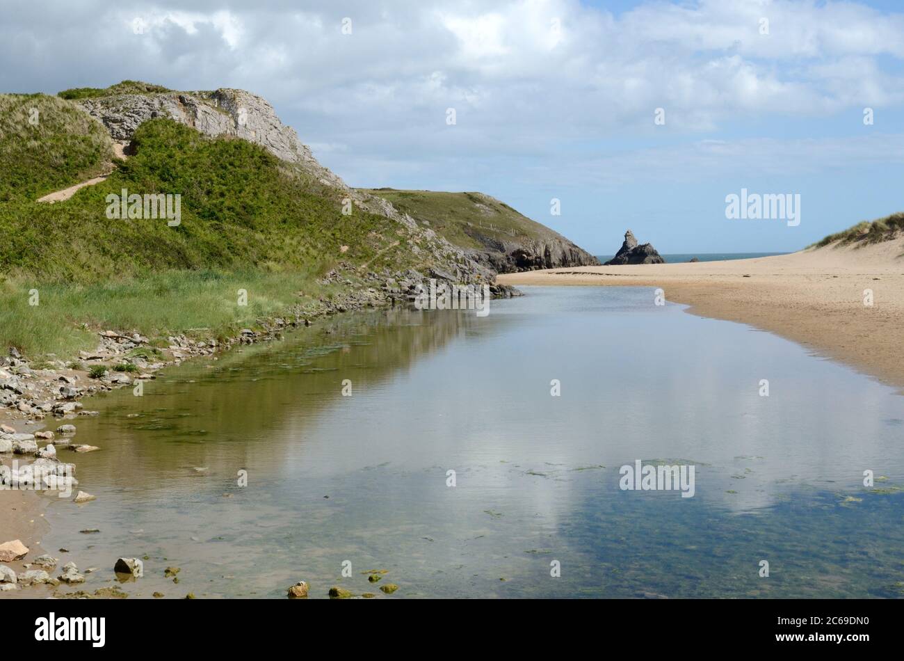 Broad Haven Beach South Bosherston Pembrokeshire Coast National Park Wales Cymru Royaume-Uni Banque D'Images