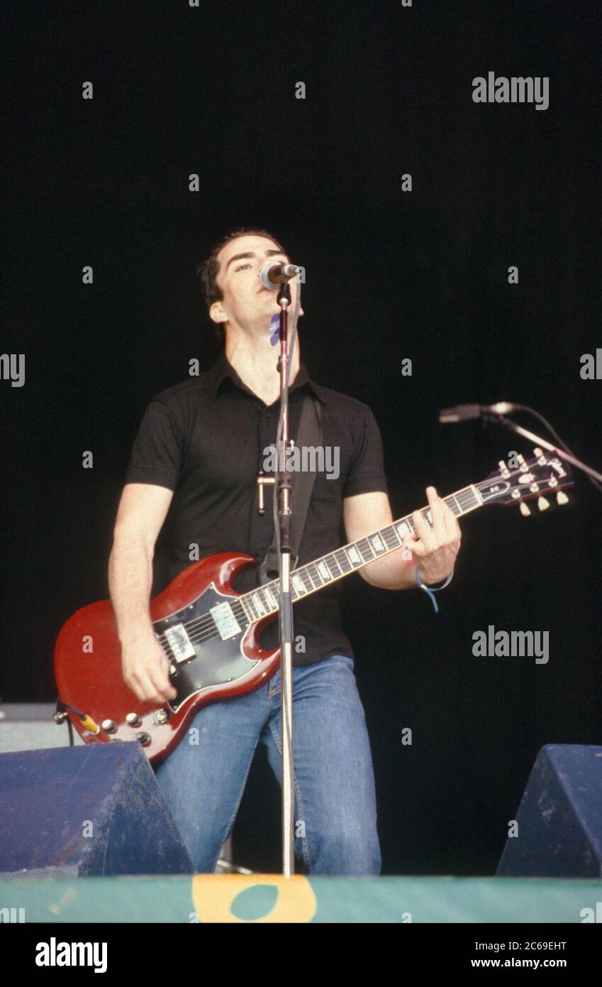 Sterophonics en représentation au Glastonbury Festival 1998, digne Farm , Pilton, Somerset, Angleterre, Royaume-Uni. Banque D'Images