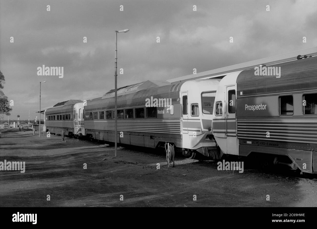 Train de prospection Westrail, Perth, Australie occidentale. 1987. Banque D'Images