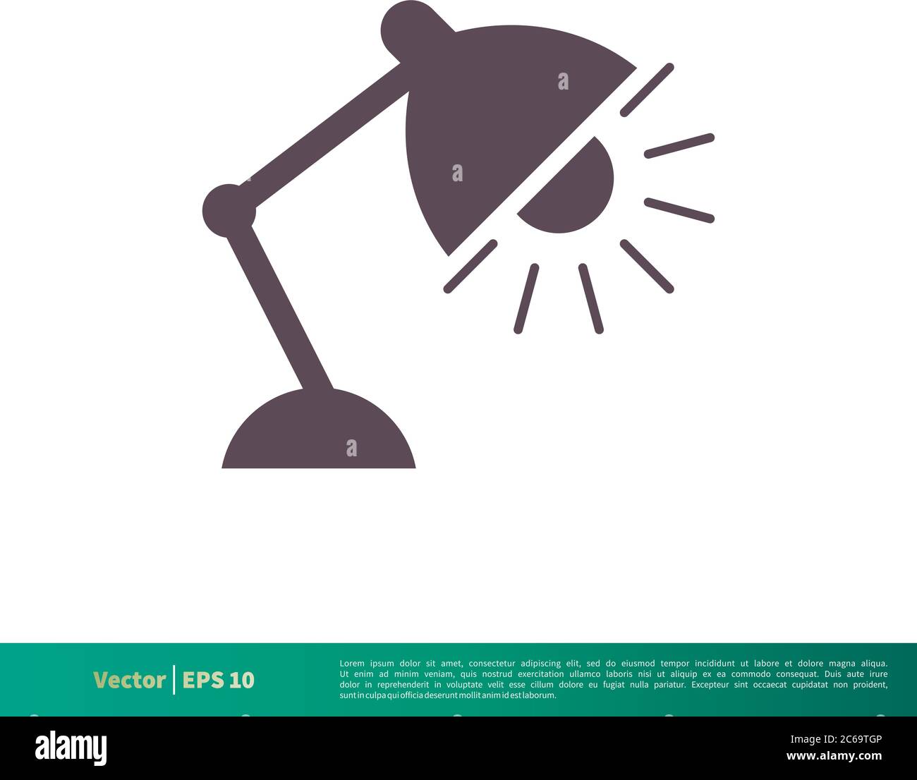 Lampe de table icône Vector logo Template Illustration Design. EPS vectoriel modifiable 10. Illustration de Vecteur