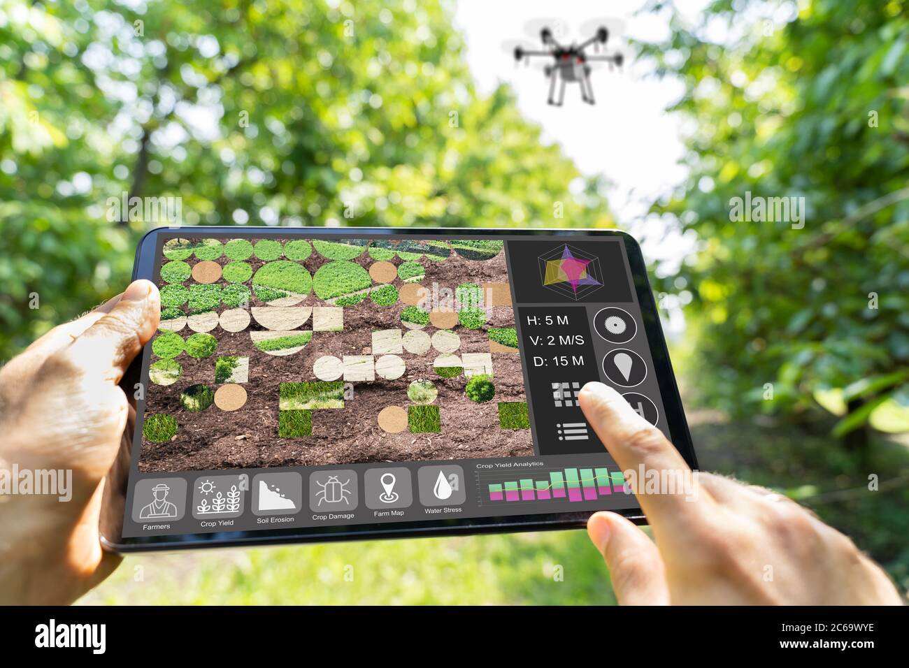 Application Smart Farming Digital Technology Agriculture à la ferme Photo  Stock - Alamy