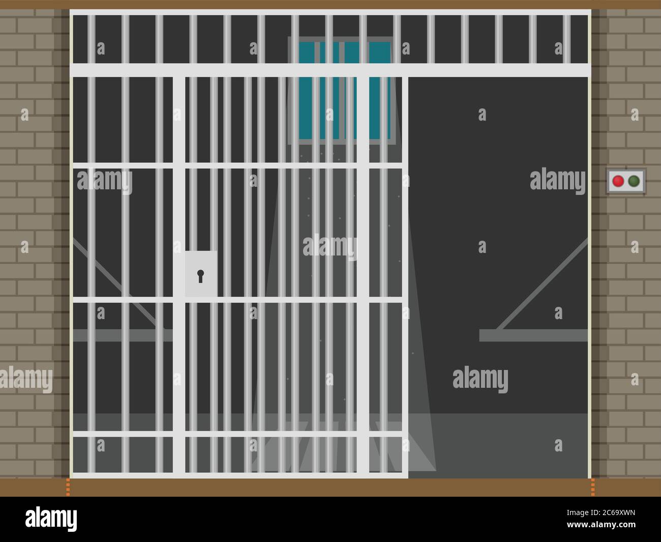 Scène avec salle de prison. Illustration plate Illustration de Vecteur