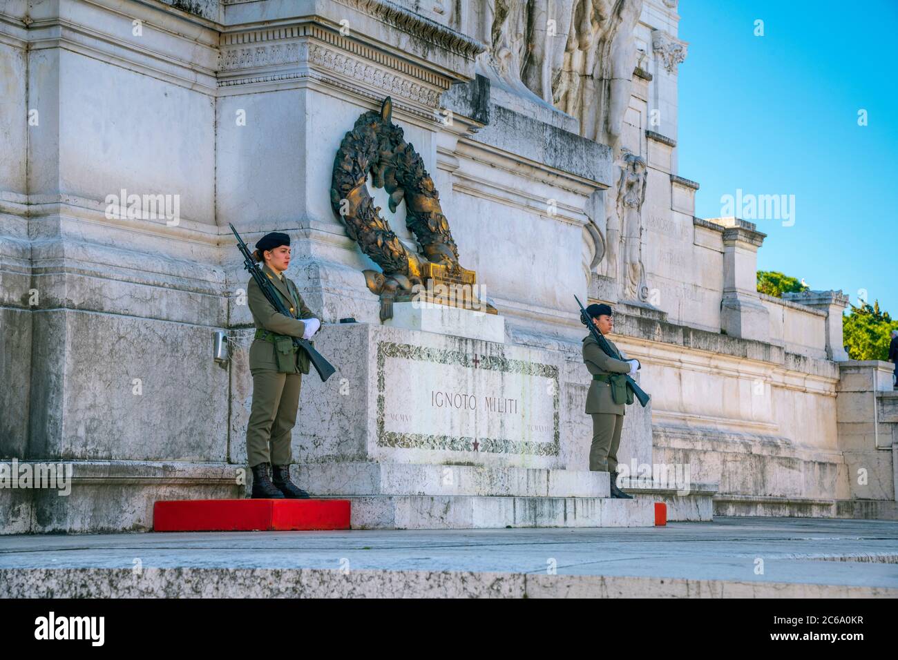Italie, Latium, Rome, Monument Vittorio Emanuele II, Altare della Patria, autel de la Patrie, tombe du Soldat inconnu, tombe del Milite Ignoto Banque D'Images