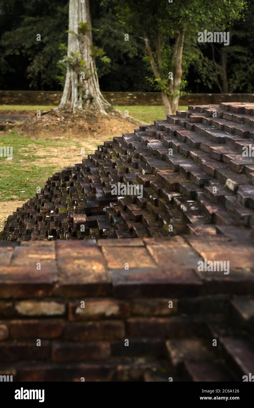 Temple Kembar Batu aux compounds du temple Muarojambi à Muaro Jambi, province de Jambi, Indonésie. Banque D'Images