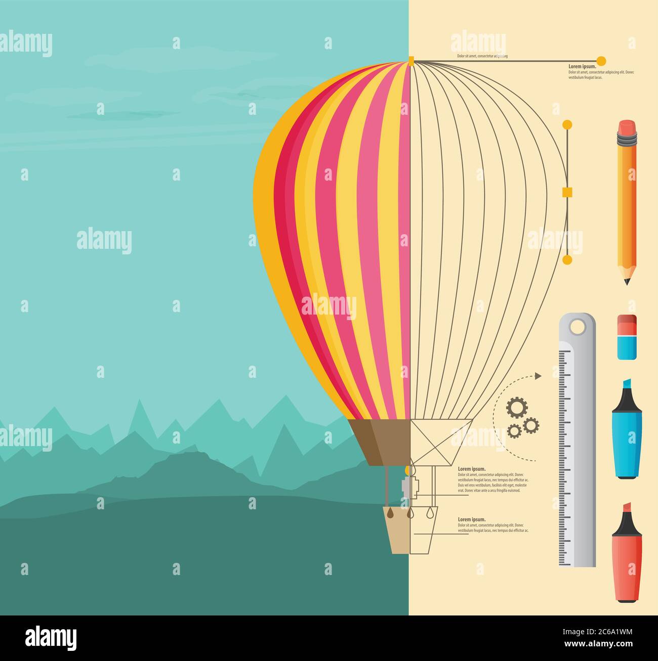 Ballon d'air et arrière-plan de dépouille Illustration de Vecteur