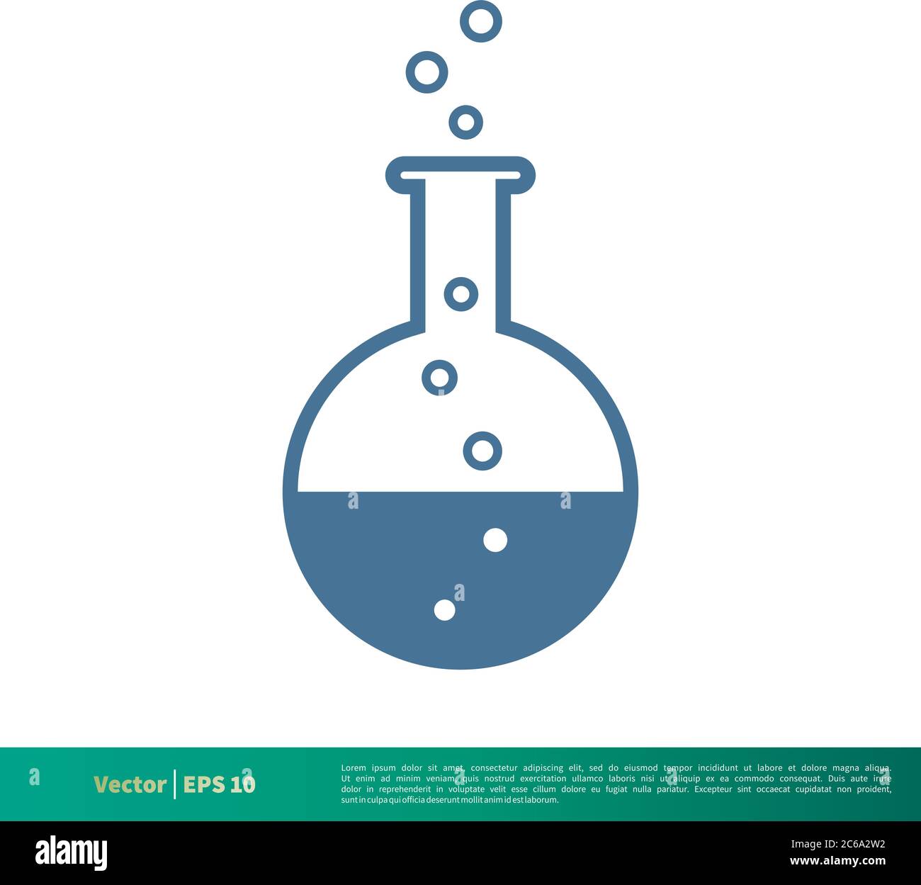 Flacon de laboratoire en verre icône Vector logo Template Illustration Design. EPS vectoriel modifiable 10. Illustration de Vecteur