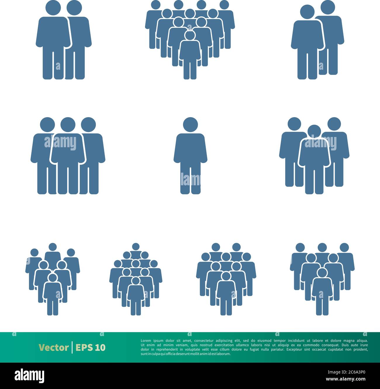 Définir la forme humaine, les personnes, la foule icône vecteur logo modèle Illustration Design. EPS vectoriel modifiable 10. Illustration de Vecteur