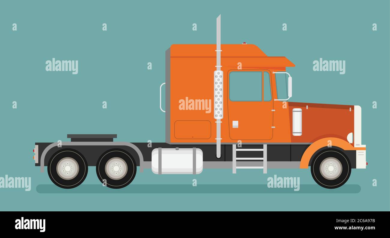 Grand semi-camion. Illustration tendance Vector Flat. Illustration de Vecteur