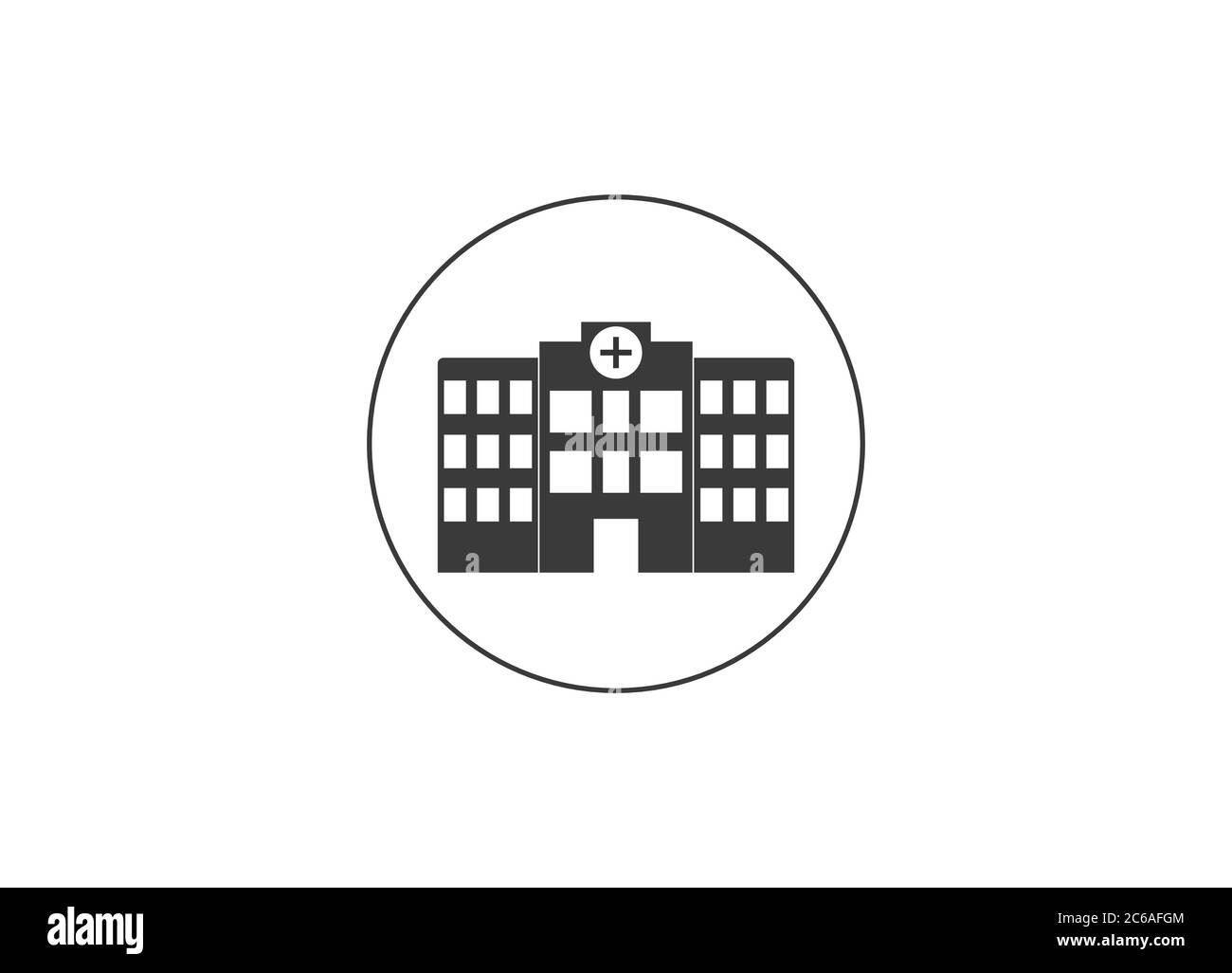 Icône bâtiment, clinique, hôpital. Illustration vectorielle, conception plate. Illustration de Vecteur