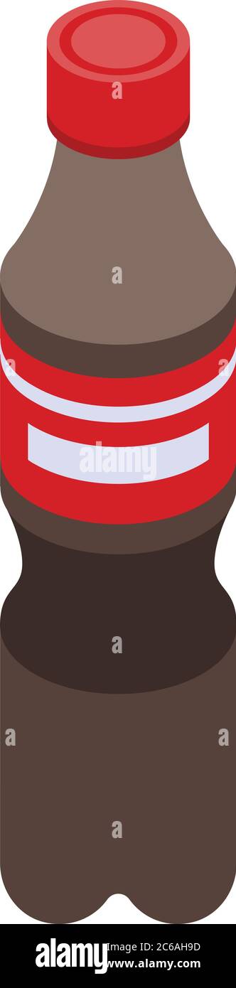 Icône de bouteille en plastique Cola, style isométrique Illustration de Vecteur