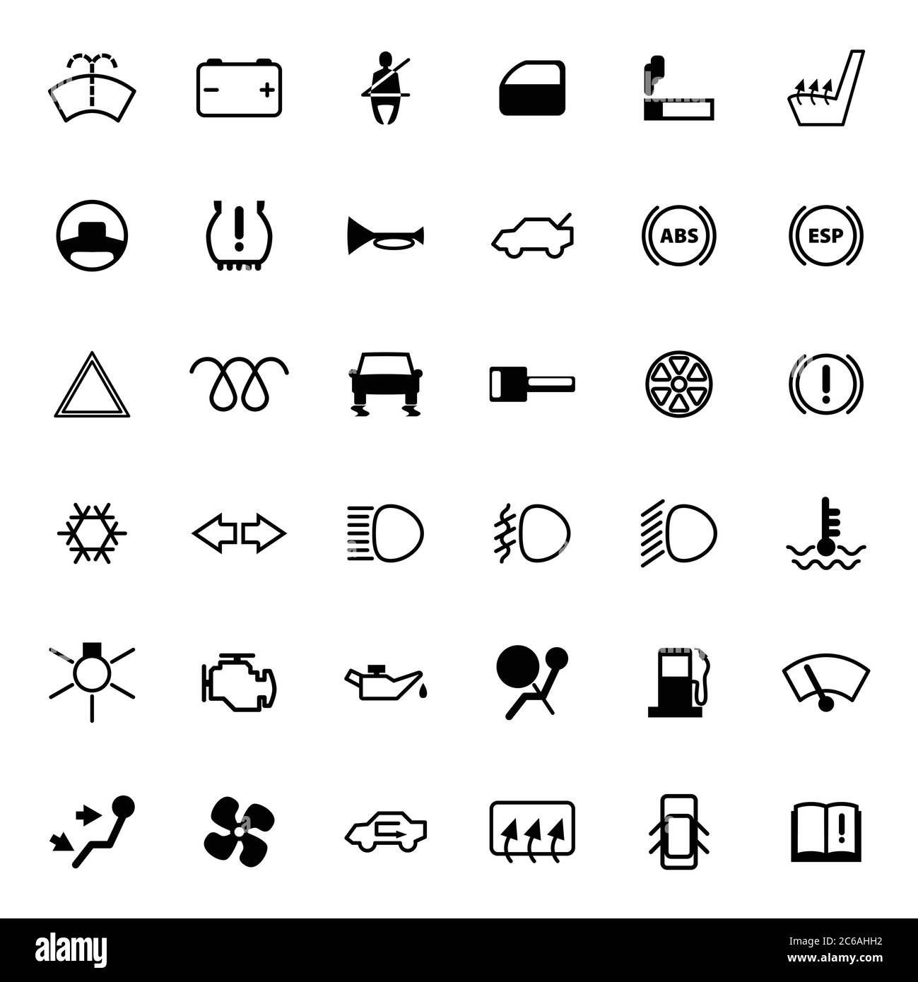 Icônes du tableau de bord de la voiture définies. Illustration de Vecteur